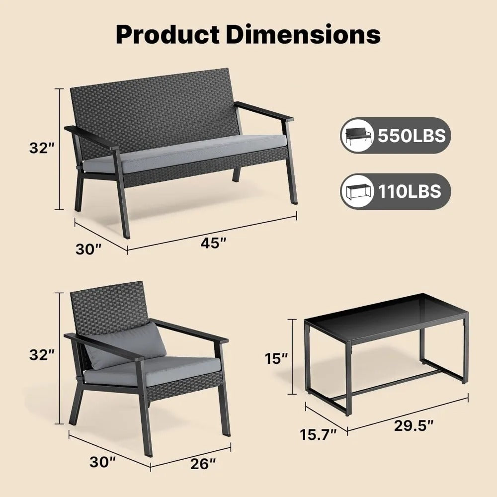 4-Piece Outdoor Patio Set